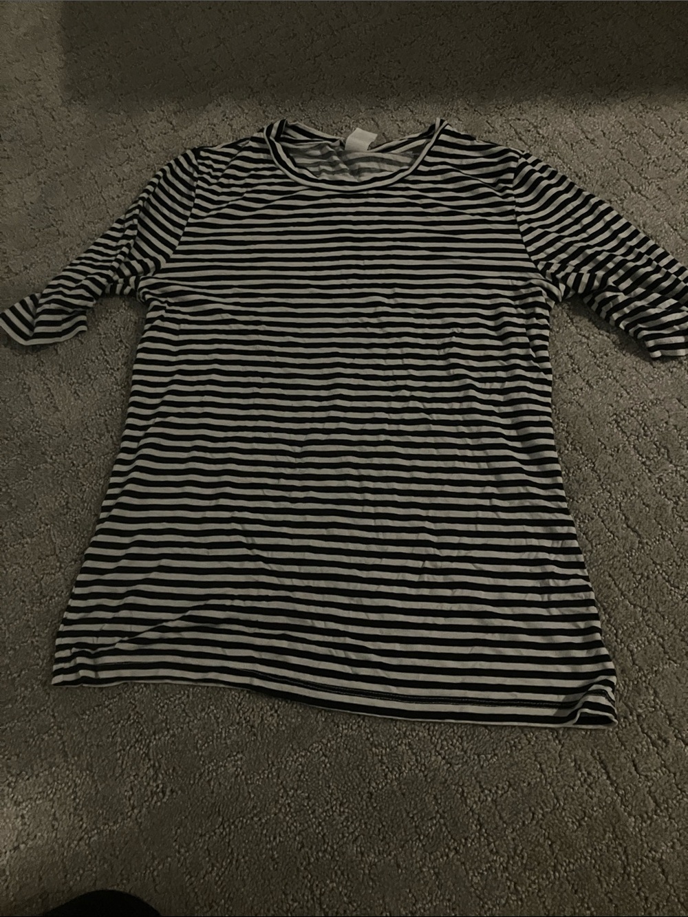 H&M Black and White Striped Short Sleeve Tee